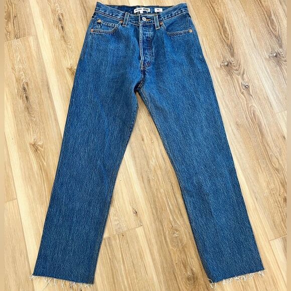 LEVI Re/Done Stove Pipe Cropped Jeans Size 24 - Picture 1 of 16